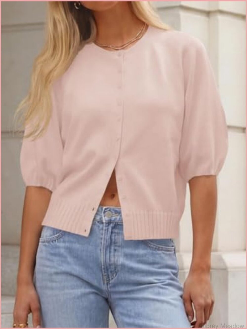 Lightweight Knit Short Sleeve Cardigan Button Down Sweater Tops - Picture 4 of 7